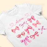 Coquette Pink Bow Trendy Girl For Daughter, Sister, Friends - Personalized Shirt