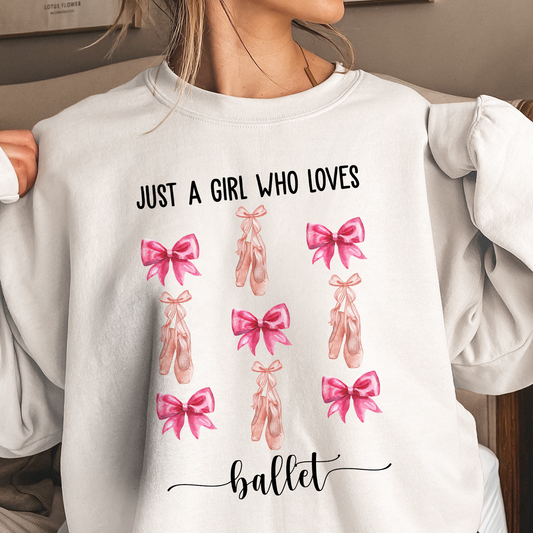 Coquette Pink Bow Trendy Just A Girl Who Loves Ballet, Baseball - Personalized Shirt