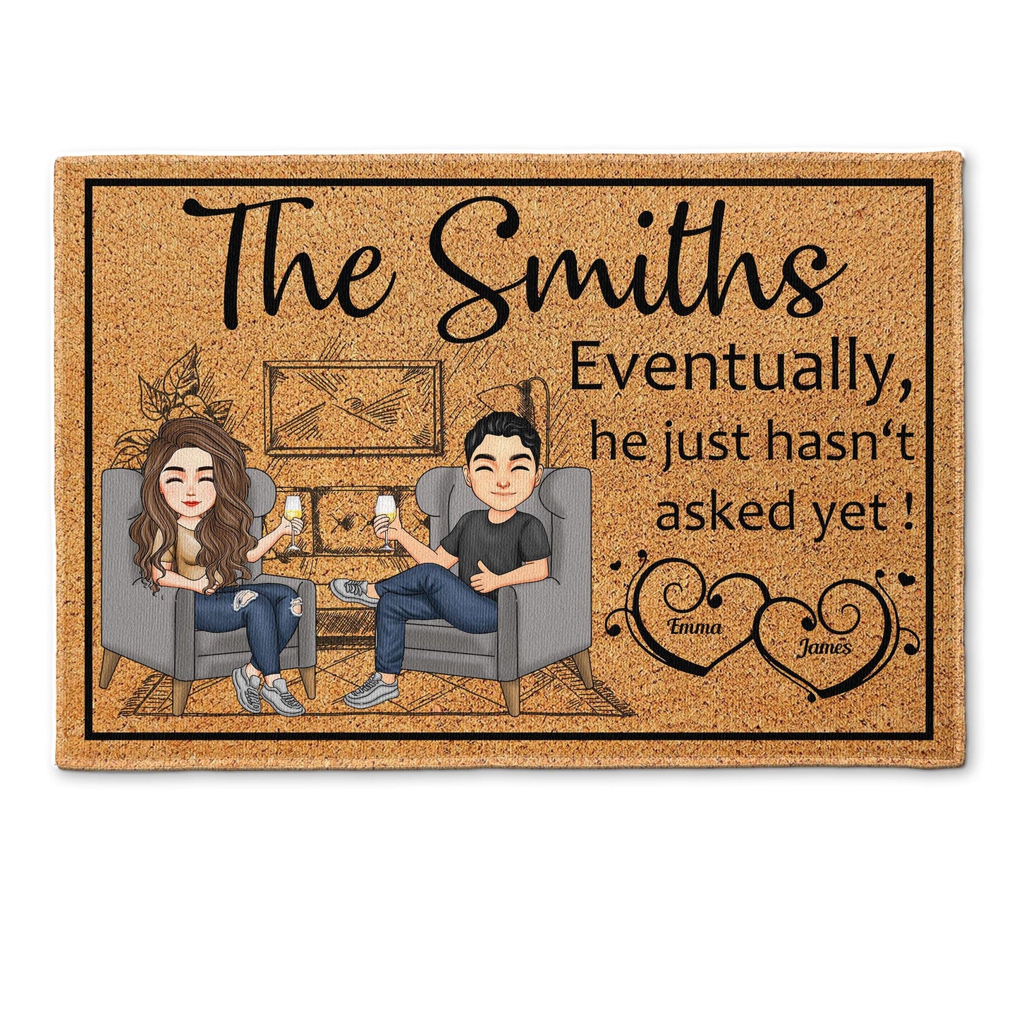 Couple Anniversary Eventually He Just Hasn‘t Asked Yet - Personalized Doormat