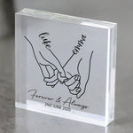 Couple Gifts - Holding Hand  - Personalized Square Acrylic Plaque