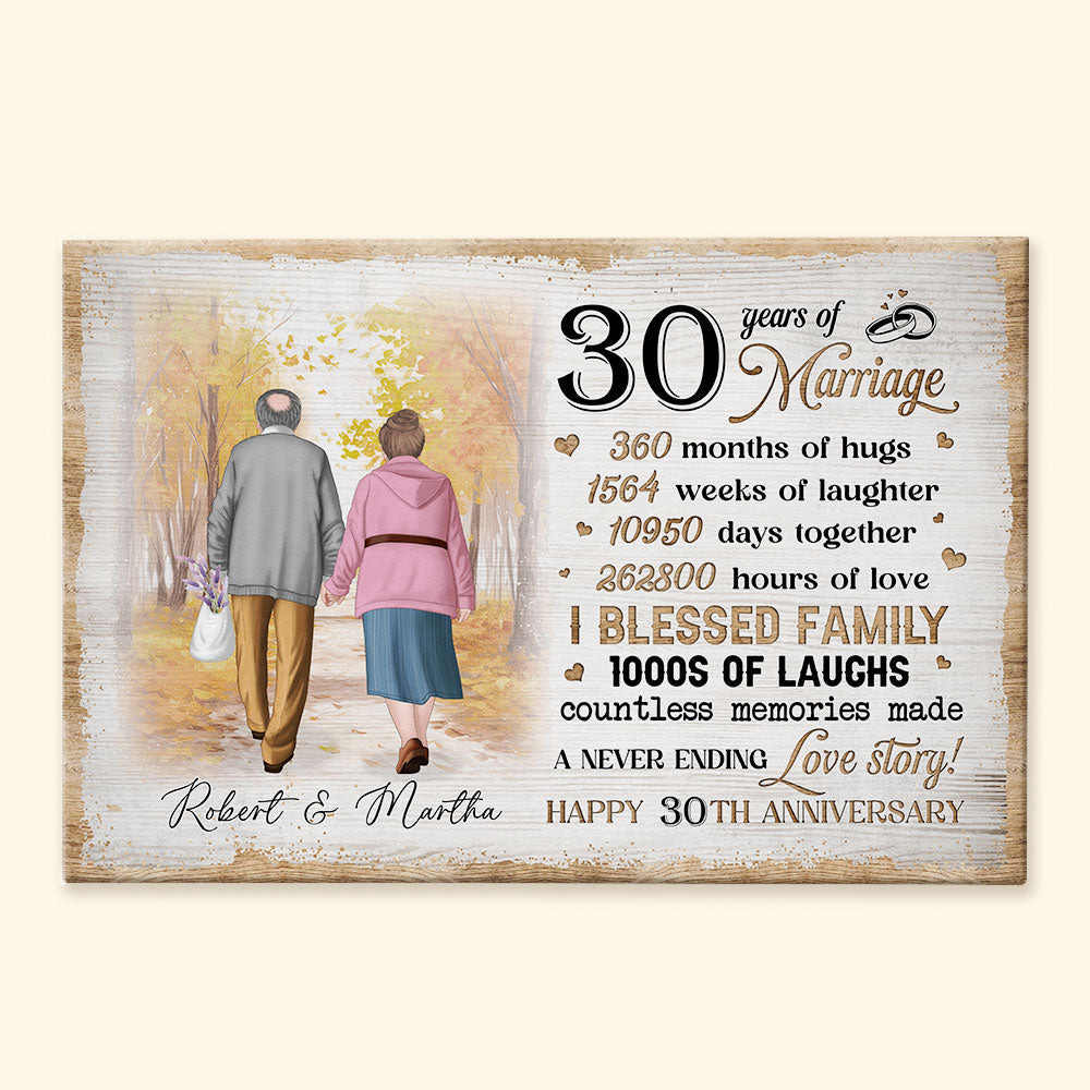 Couple Happy Anniversary - Personalized Wrapped Canvas