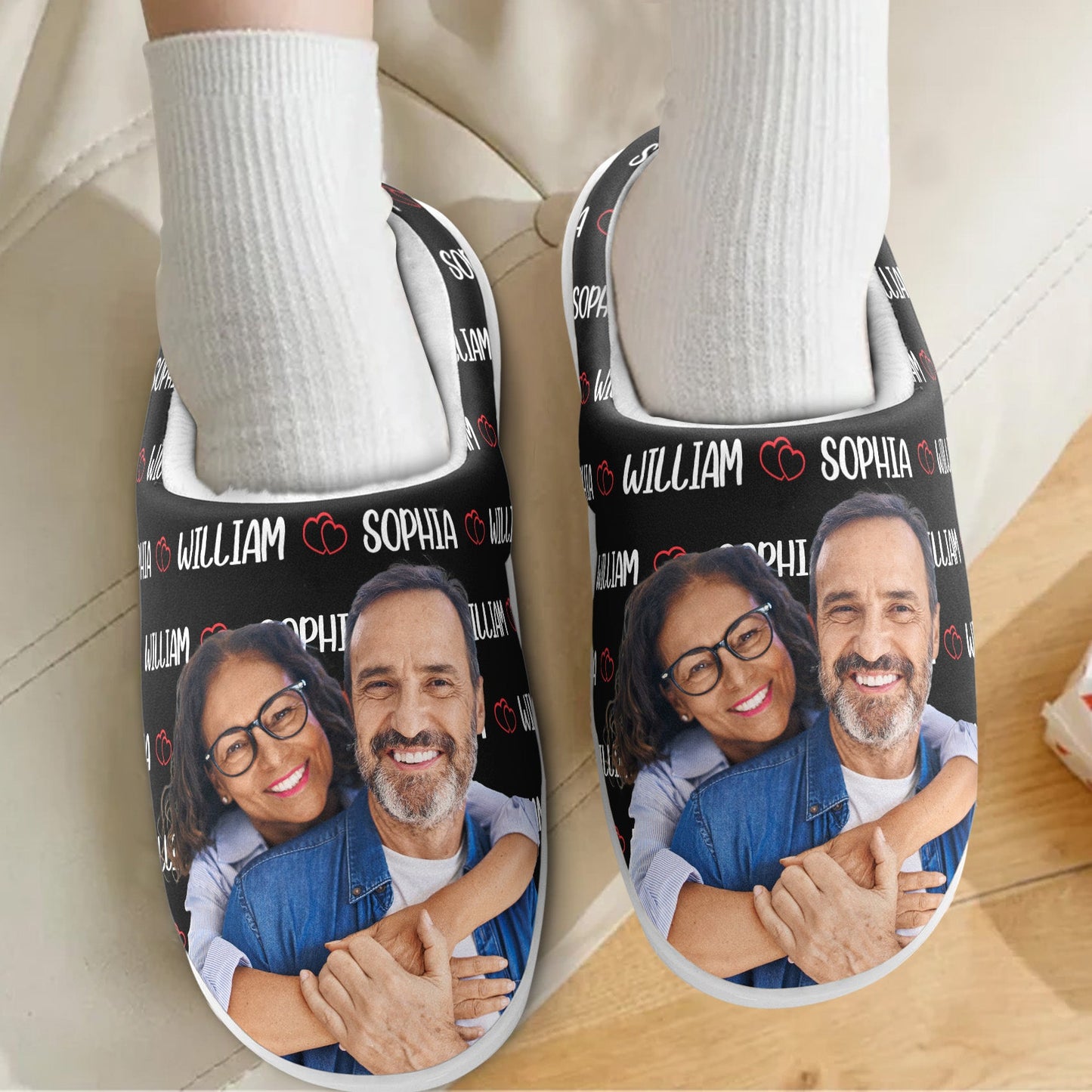 Couple Slippers Valentines Day Gifts - Personalized Photo Slippers