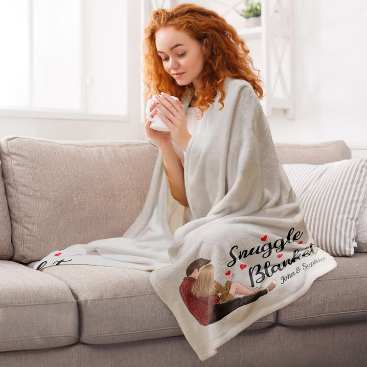 Couple Snuggle Blanket  - Personalized Blanket - Anniversary, Valentine's Day Gift For Couple, Husband, Wife, Lover