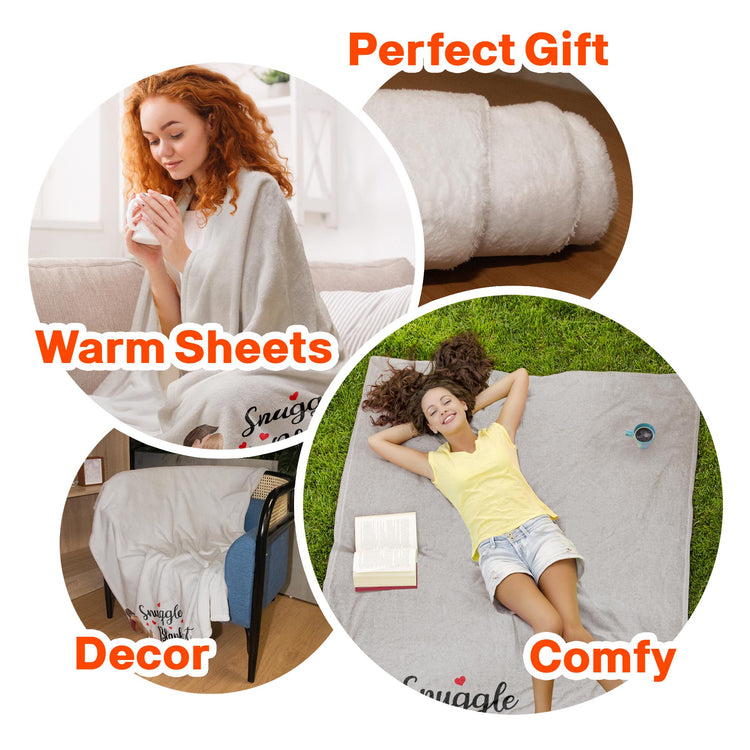 Couple Snuggle Blanket  - Personalized Blanket - Anniversary, Valentine's Day Gift For Couple, Husband, Wife, Lover