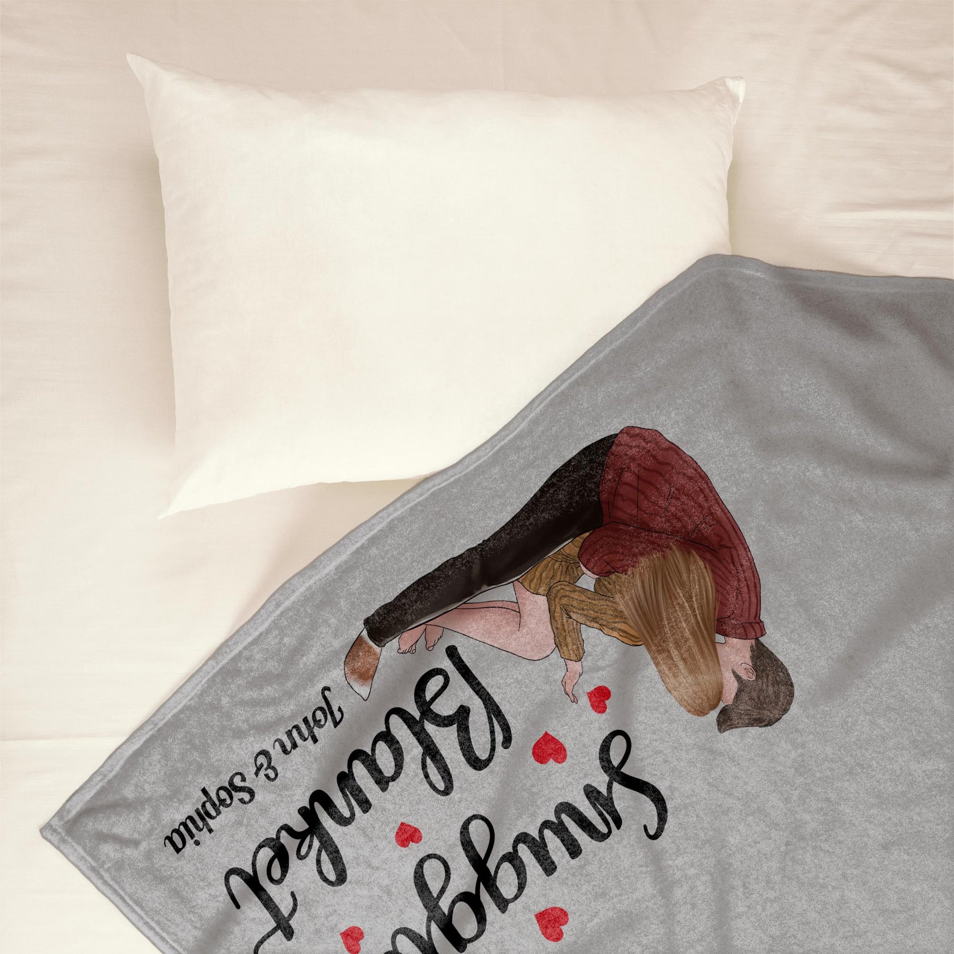 Couple Snuggle Blanket  - Personalized Blanket - Anniversary, Valentine's Day Gift For Couple, Husband, Wife, Lover