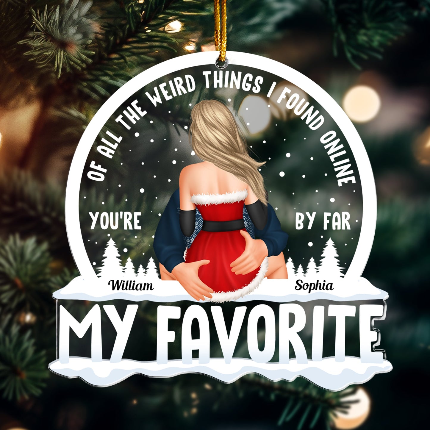 Couples You Are My Favorite By Far - Personalized Custom Shaped Acrylic Ornament