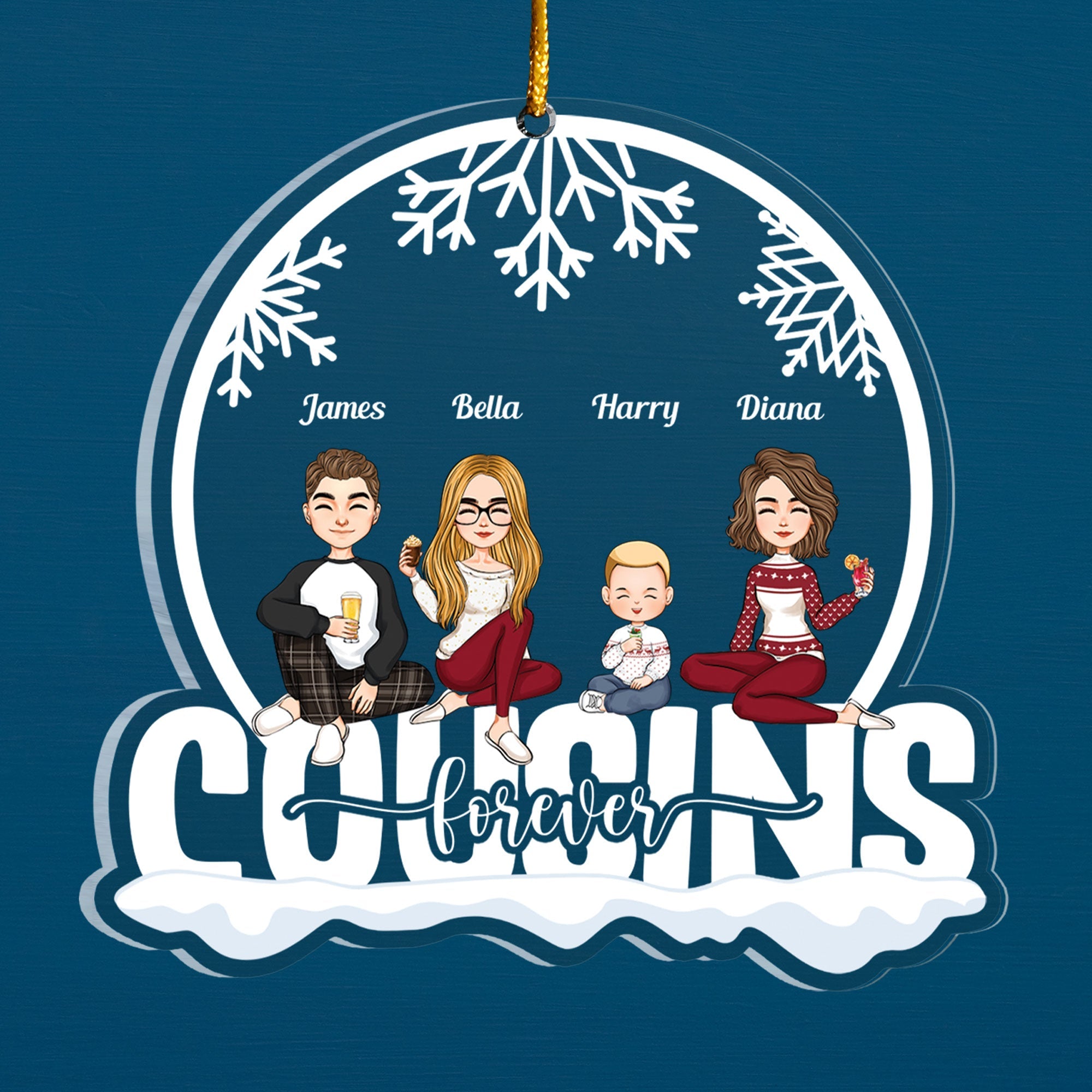 Cousins Forever - Personalized Custom Shaped Acrylic Ornament