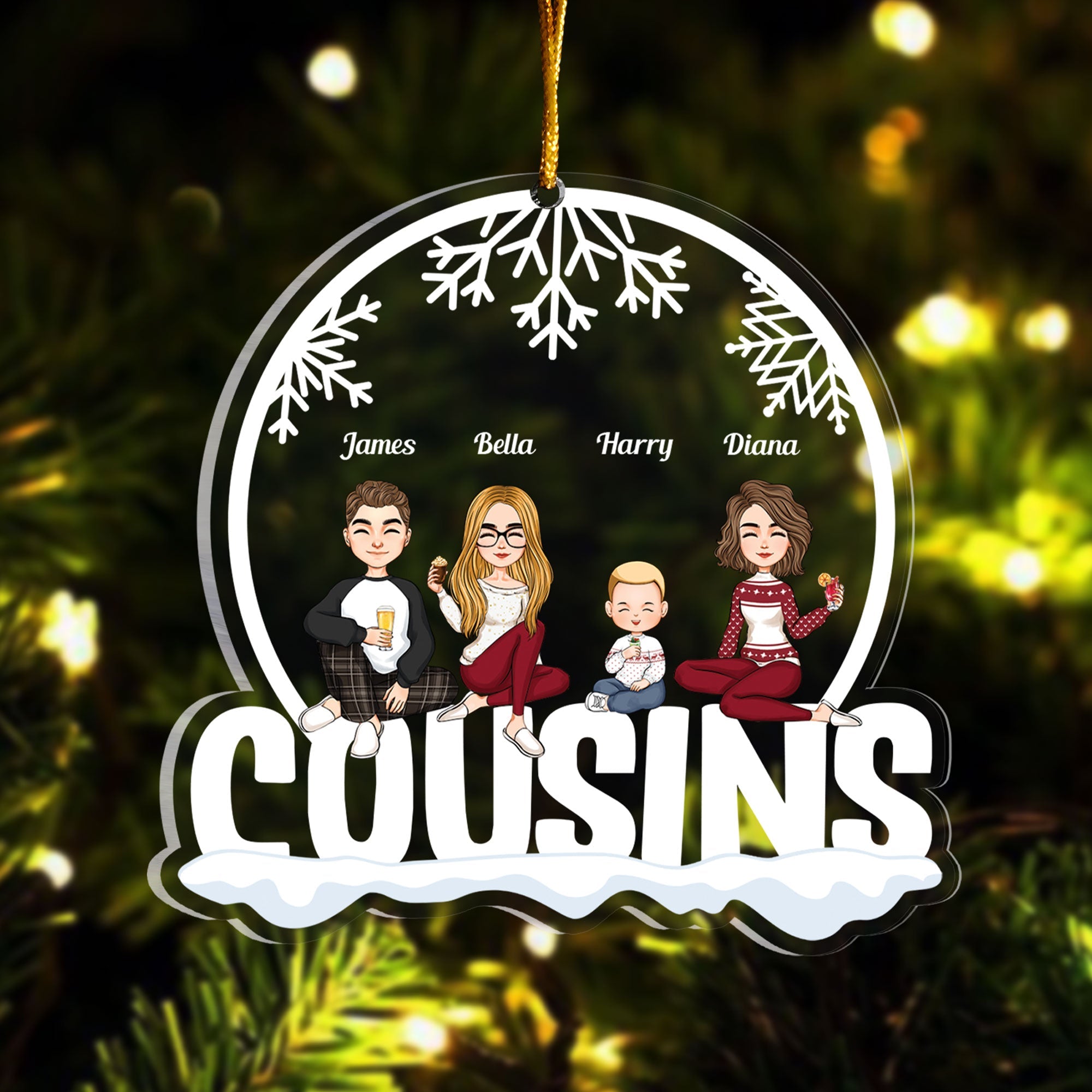 Cousins Forever - Personalized Custom Shaped Acrylic Ornament