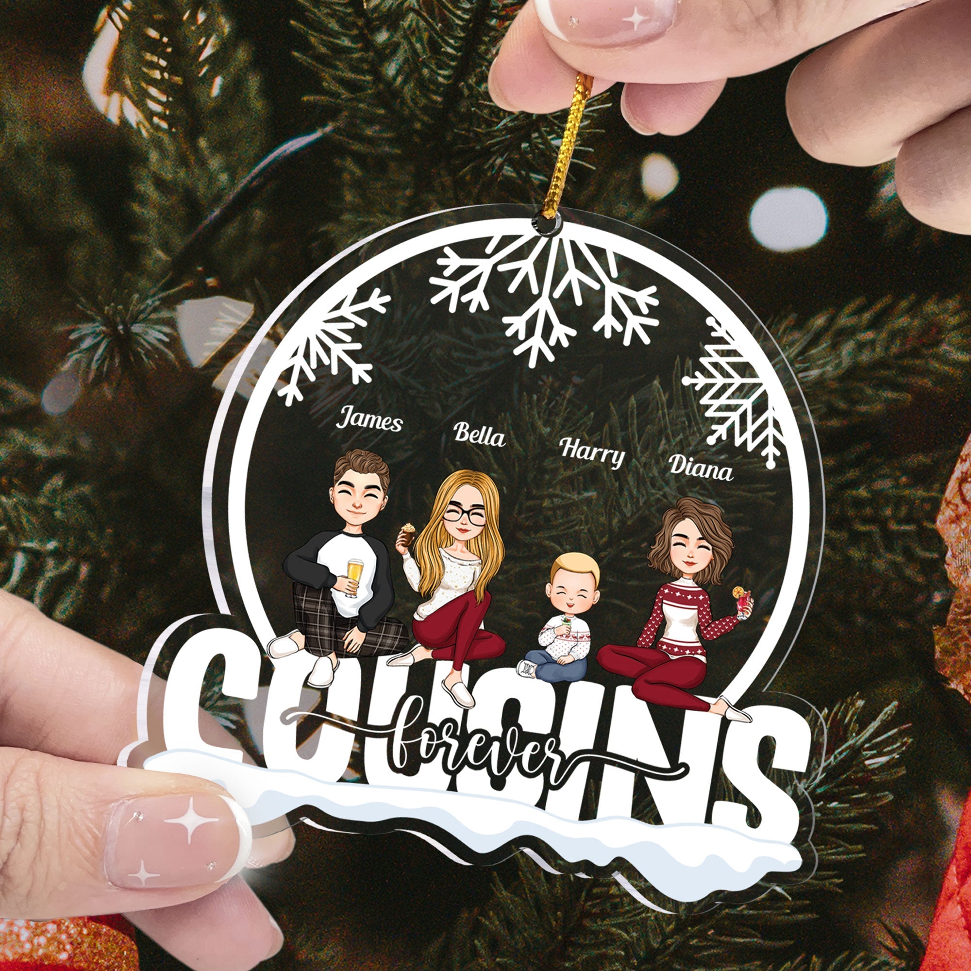 Cousins Forever - Personalized Custom Shaped Acrylic Ornament