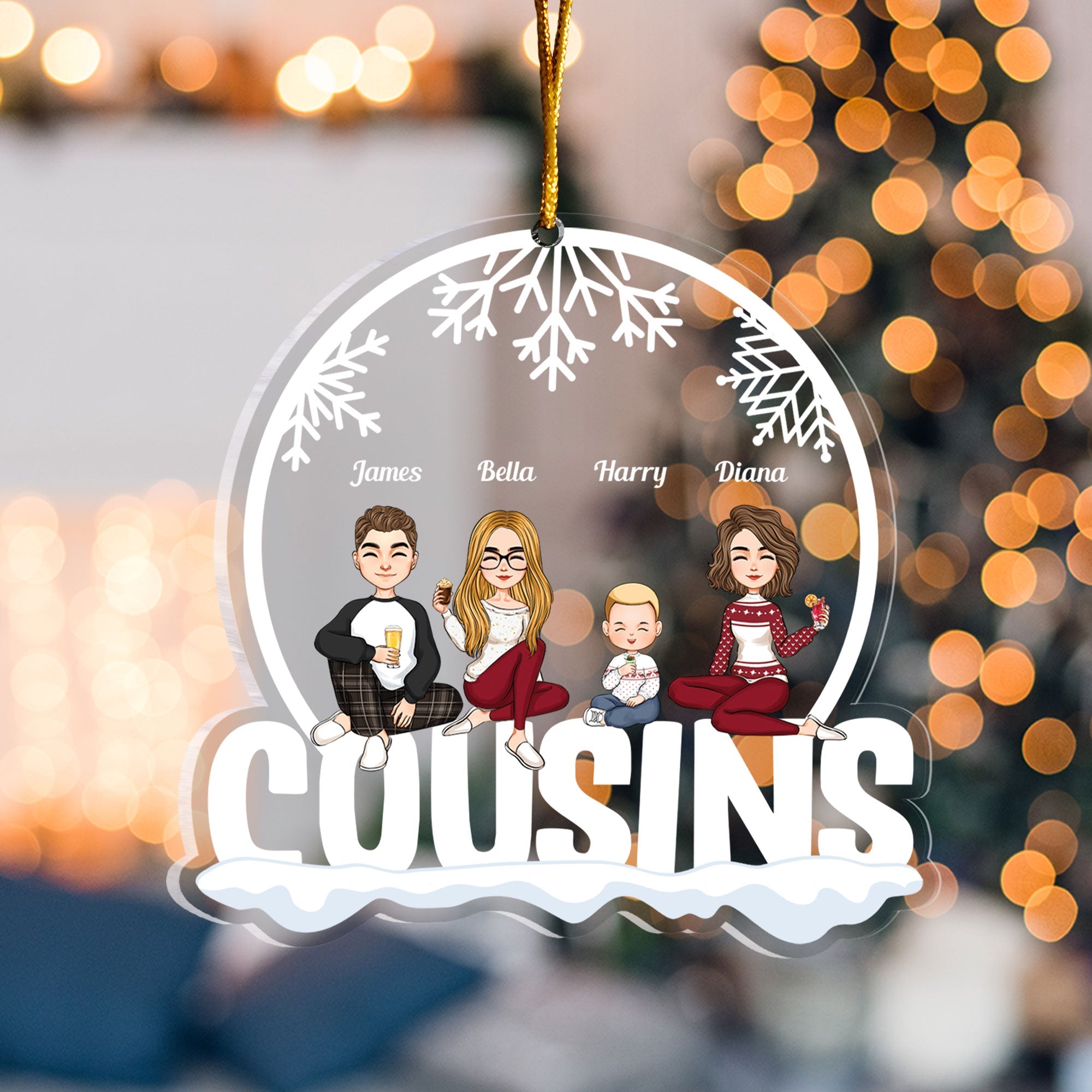 Cousins Forever - Personalized Custom Shaped Acrylic Ornament