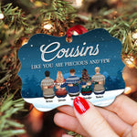 Cousins Like You Are Precious And Few - Personalized Aluminum Ornament - Christmas Gift For Cousins, Gift For Aunts, Gift For Uncles, Gift For Family - Family Hugging