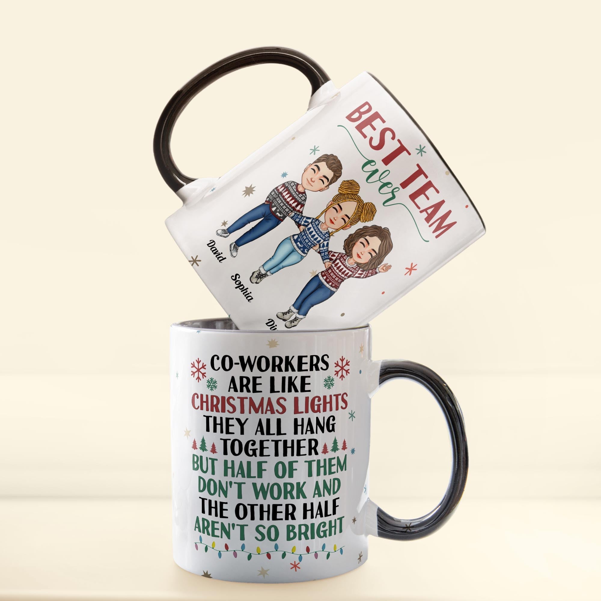 Coworkers Are Like Christmas Lights - Personalized Accent Mug