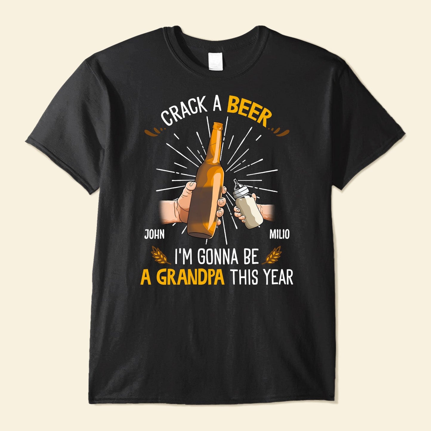 Crack A Beer I'm Gonna Be A Grandpa This Year - Personalized Shirt