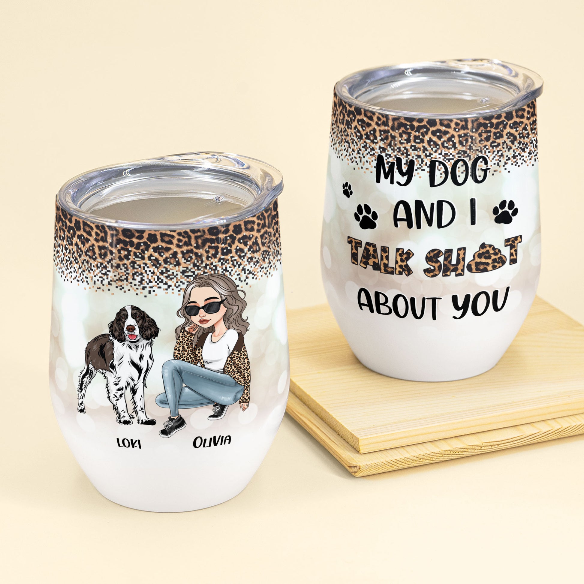 Crazy Dog Lady - Personalized Tumbler - Birthday Gift For Dog Lovers Dog Mom - Cool Girl