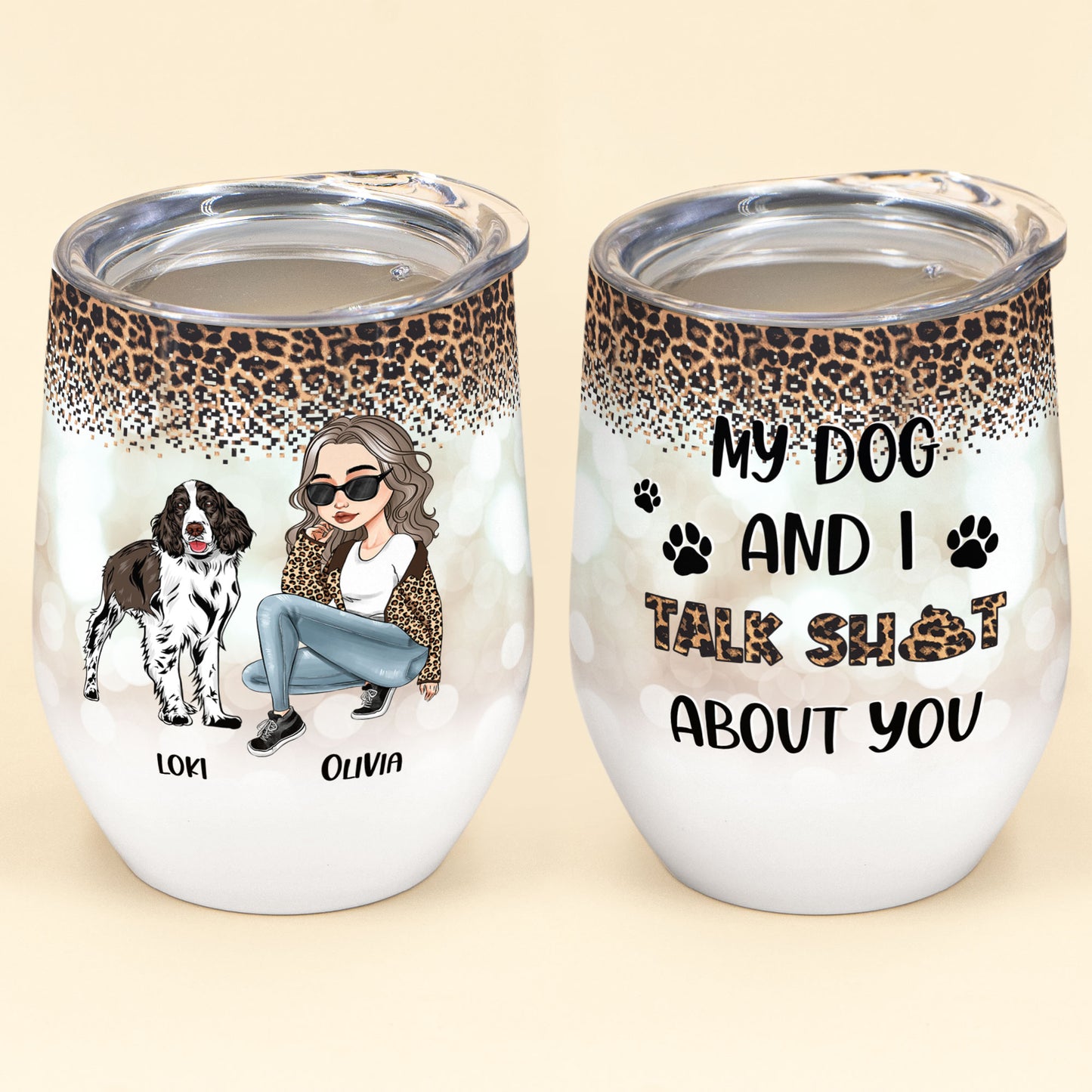 Crazy Dog Lady - Personalized Tumbler - Birthday Gift For Dog Lovers Dog Mom - Cool Girl