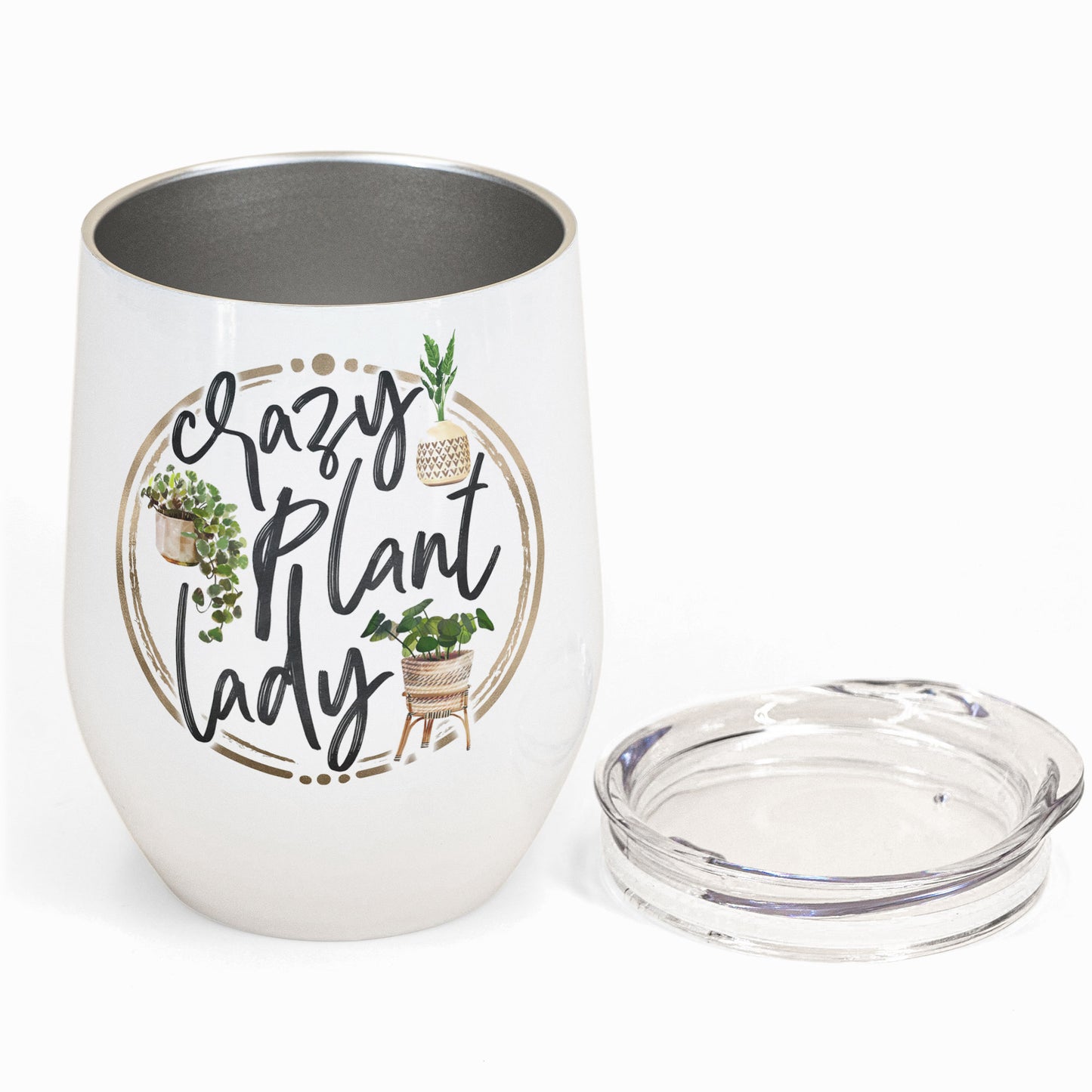 Crazy Plant Lady - Personalized Wine Tumbler - Gift For Gardening Lovers