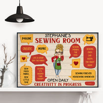 Creativity In Progress - Personalized Poster - Birthday, Funny, Decoration Gift For Her, Girl, Woman, Sewing Lover