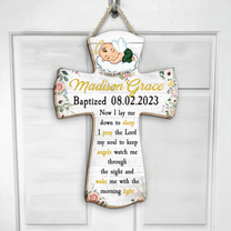 Cross Baptism - Personalized Custom Shaped Wood Sign