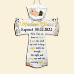 Cross Baptism - Personalized Custom Shaped Wood Sign
