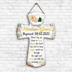 Cross Baptism - Personalized Custom Shaped Wood Sign