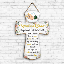 Cross Baptism - Personalized Custom Shaped Wood Sign