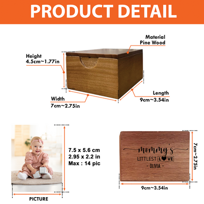Custom Baby Photo With Our Littlest Love - Personalized Wooden Photo Box