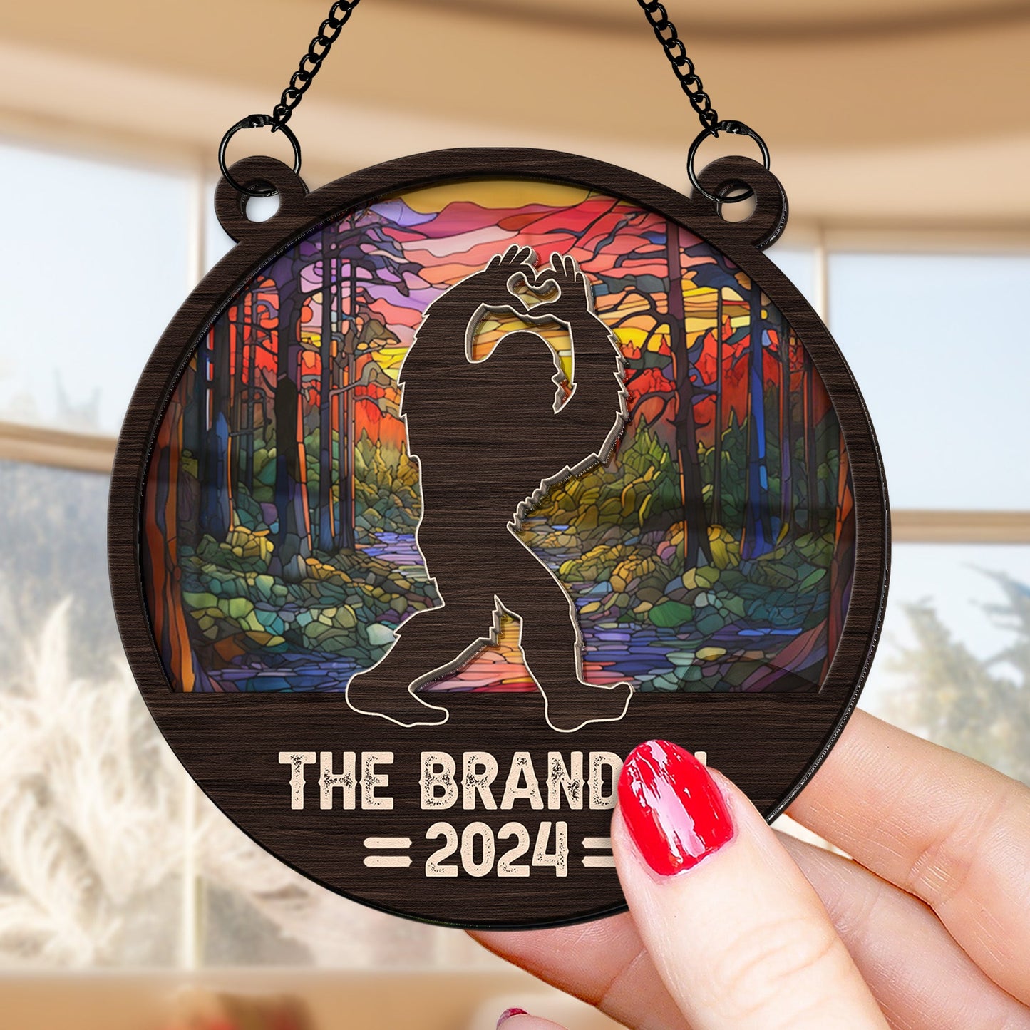 Custom Bigfoot - Personalized Window Hanging Suncatcher Ornament