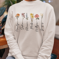 Custom Birth Month Flowers Gift For Mom - Personalized Shirt