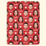 Custom Couple Blanket With Face - Personalized Photo Blanket