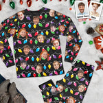 Custom Face Christmas Family Silly Xmas Leds - 6-10 Photos - Personalized Photo Pajama Set