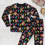 Custom Face Christmas Family Silly Xmas Leds - 6-10 Photos - Personalized Photo Pajama Set