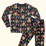 Custom Face Christmas Family Silly Xmas Leds - 6-10 Photos - Personalized Photo Pajama Set