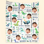 Custom Face Dinosaur Baby - Personalized Kid Photo Blanket