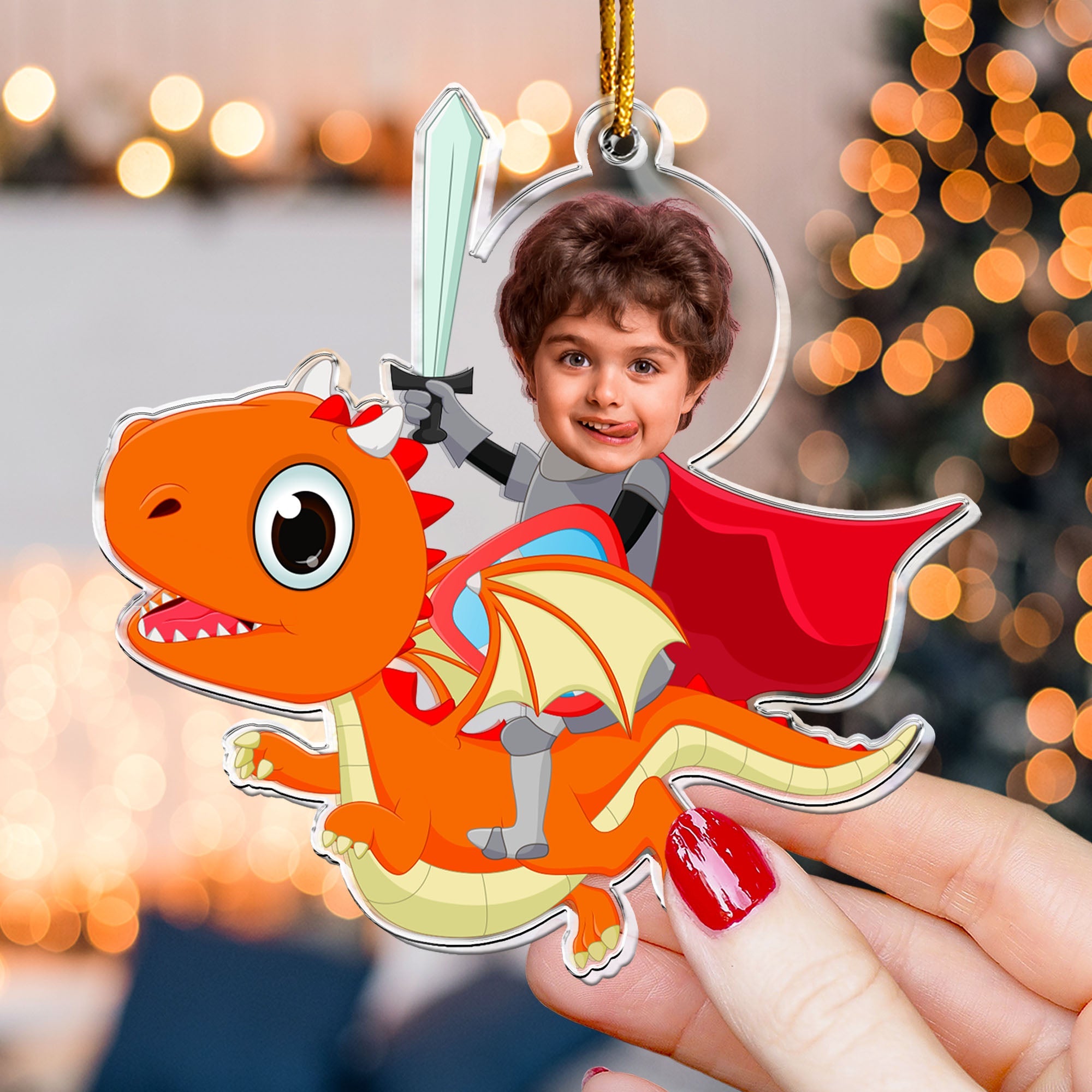 Custom Face For Kids Fantasy World - Personalized Acrylic Photo Ornament