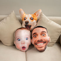 Custom Face Funny Silly Big Head - Personalized Photo Custom Shaped Pillow