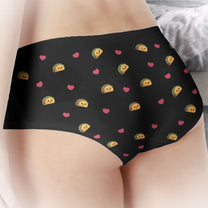 Custom Face Naughty But Then We Get Tacos - Personalized Photo Women's Low-Waisted Brief