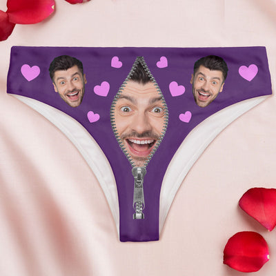 Custom Face Naughty Daddy's Lil F- Toy - Personalized Photo Women's Low-Waisted Brief