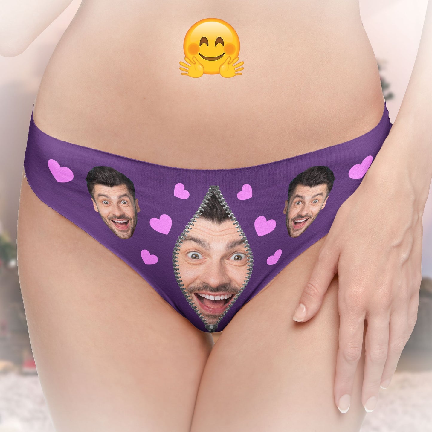 Custom Face Naughty Daddy's Lil F- Toy - Personalized Photo Women's Low-Waisted Brief