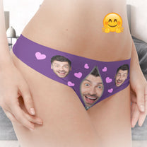 Custom Face Naughty Daddy's Lil F- Toy - Personalized Photo Women's Low-Waisted Brief