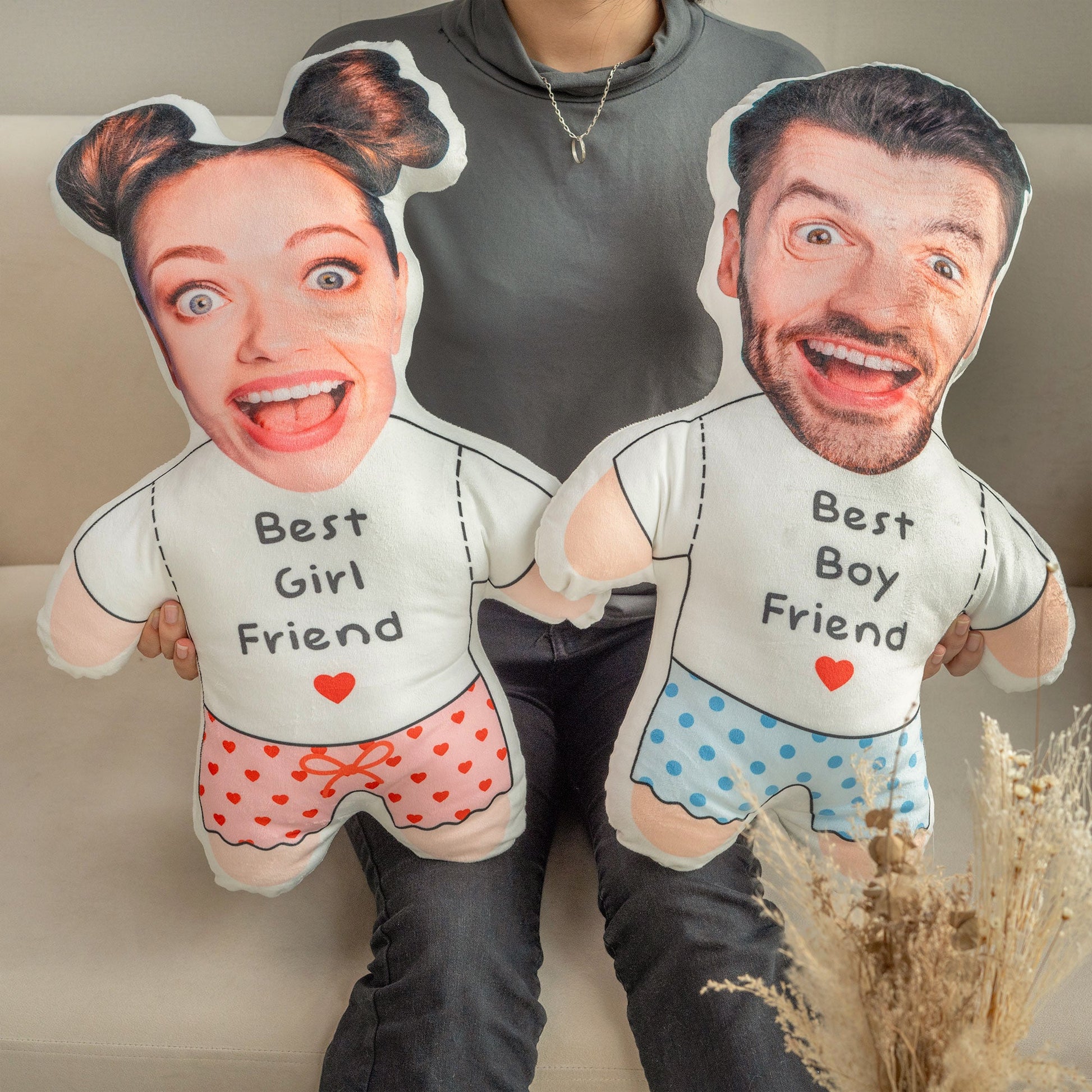 Custom Face Pillow Gift For Couple  - Personalized Photo Custom Shaped Pillow