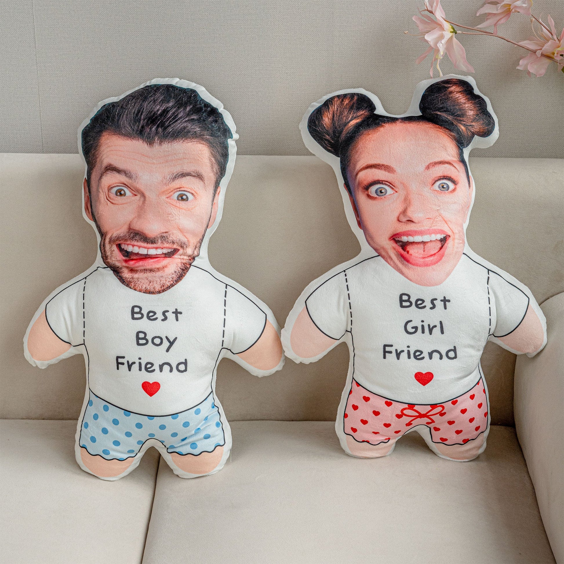 Custom Face Pillow Gift For Couple  - Personalized Photo Custom Shaped Pillow