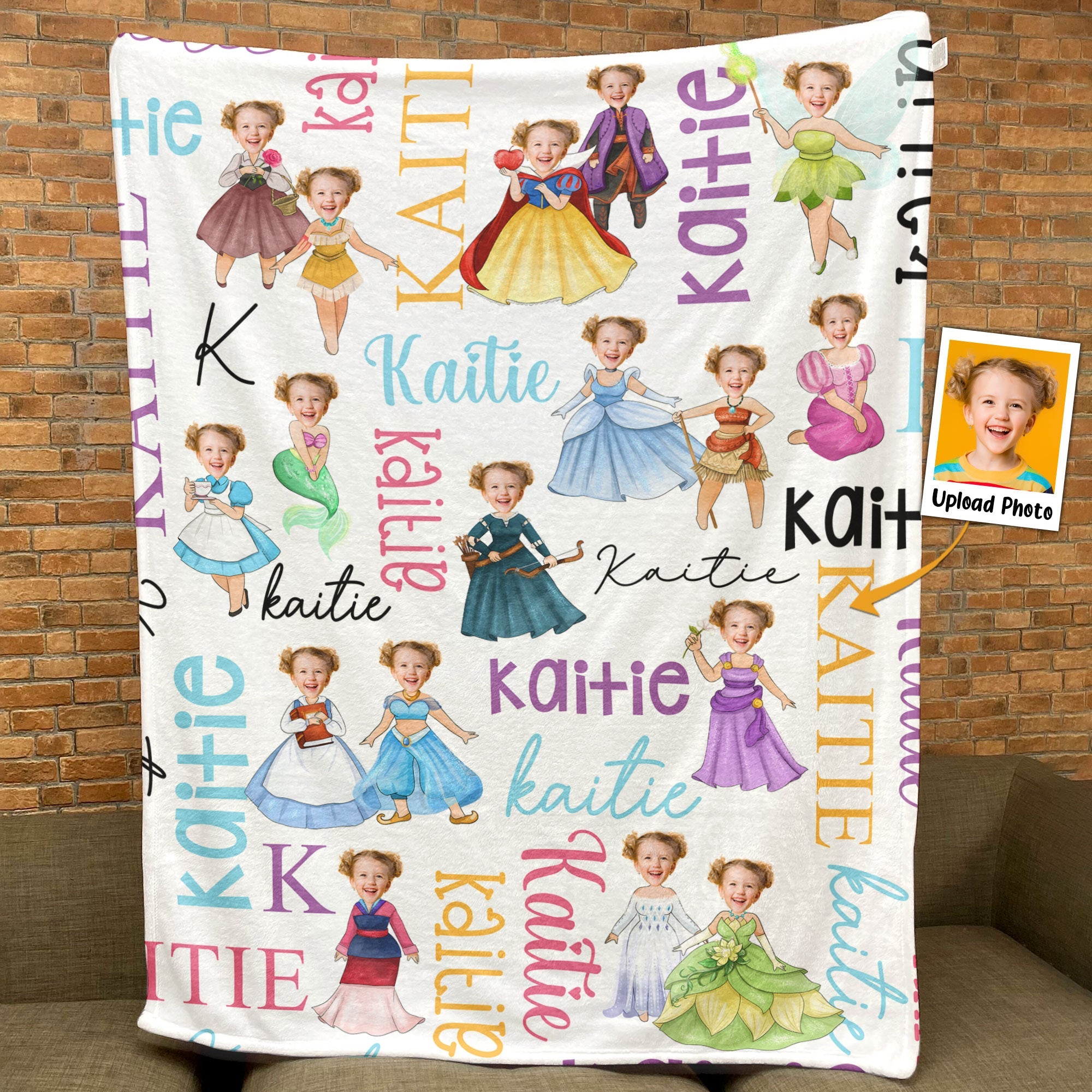 Custom Face Princess Baby - Personalized Baby Photo Blanket