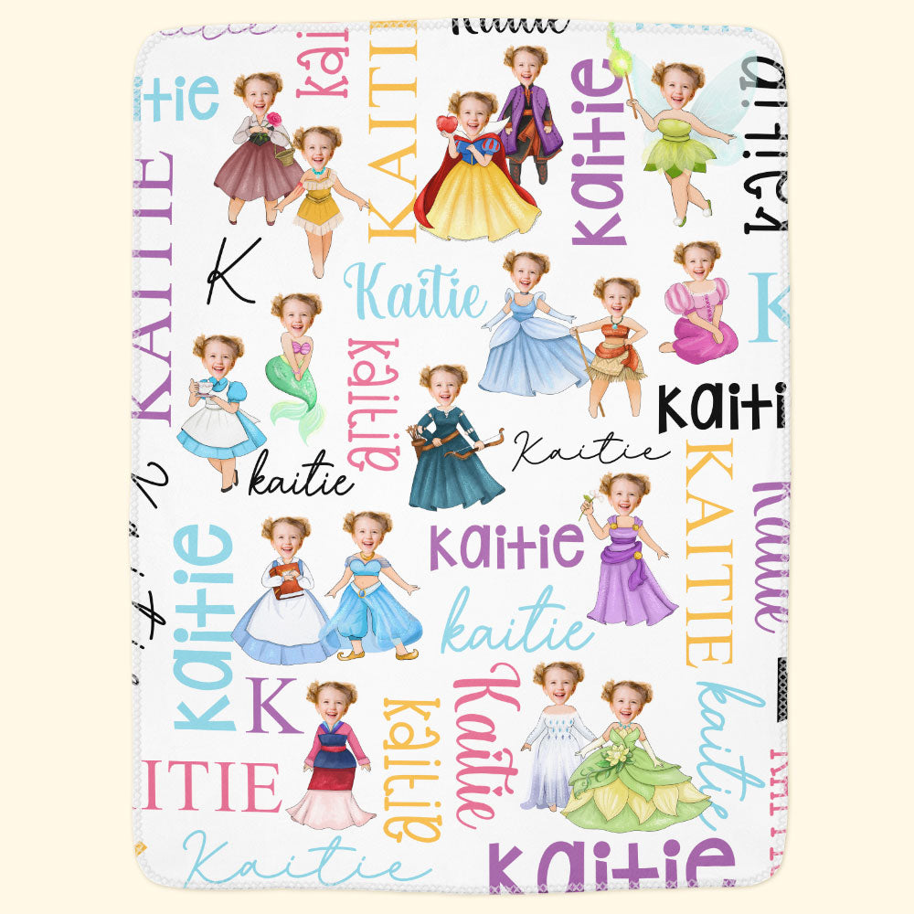 Custom Face Princess Baby - Personalized Baby Photo Blanket