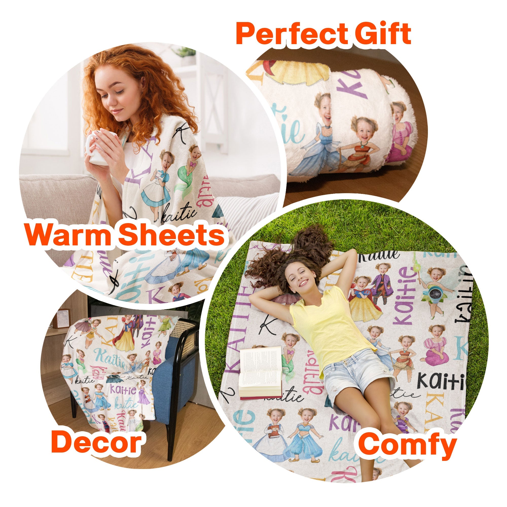 Custom Face Princess Baby - Personalized Baby Photo Blanket