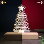 Custom Family Names 2026 Christmas Tree - Personalized LED Light