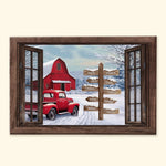 Custom Family Names Farmhouse Christmas - Personalized Photo Wrapped Canvas