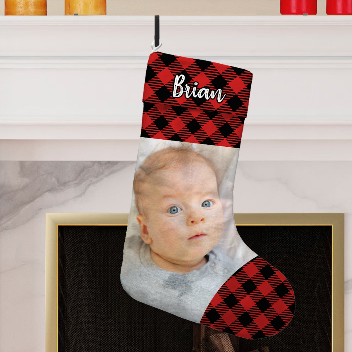 (Photo Inserted) Custom Family Photo - Personalized Stocking