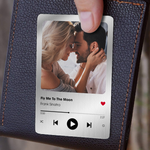 Custom Favorite Song Metal Wallet Card - Personalized Aluminum Photo Wallet Card - Valentine's Day Gifts For Him, Boyfriend, Husband