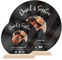 Custom Favorite Song - Personalized Acrylic Record With Wooden Stand
