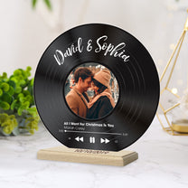 Custom Favorite Song - Personalized Acrylic Record With Wooden Stand